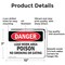 Signmission Lead Work Area Poison No Smoking Or Eating Danger Sign, Aluminum, 10in W x 7in L, 2PK OS-2PACK-DS-A-710-L-1421 - alternate 5